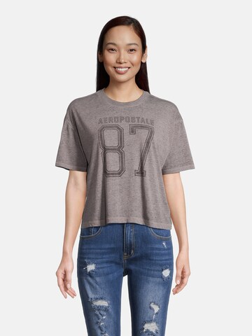 T-shirt AÉROPOSTALE en gris : devant