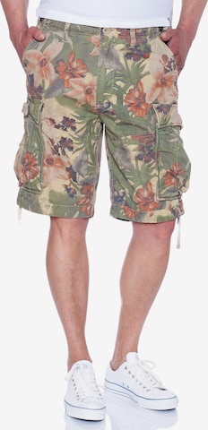 JET LAG Cargohose 'Flowers' in Grün: Vorderseite