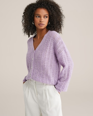 WE Fashion Strickjacke in Lila: Vorderseite
