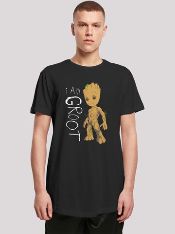 T-Shirt 'Marvel Guardians of the Galaxy I am Groot' F4NT4STIC en noir : devant