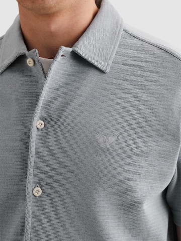 PME Legend Regular fit Overhemd 'Shirt with short sleeves in interlock jersey' in Blauw