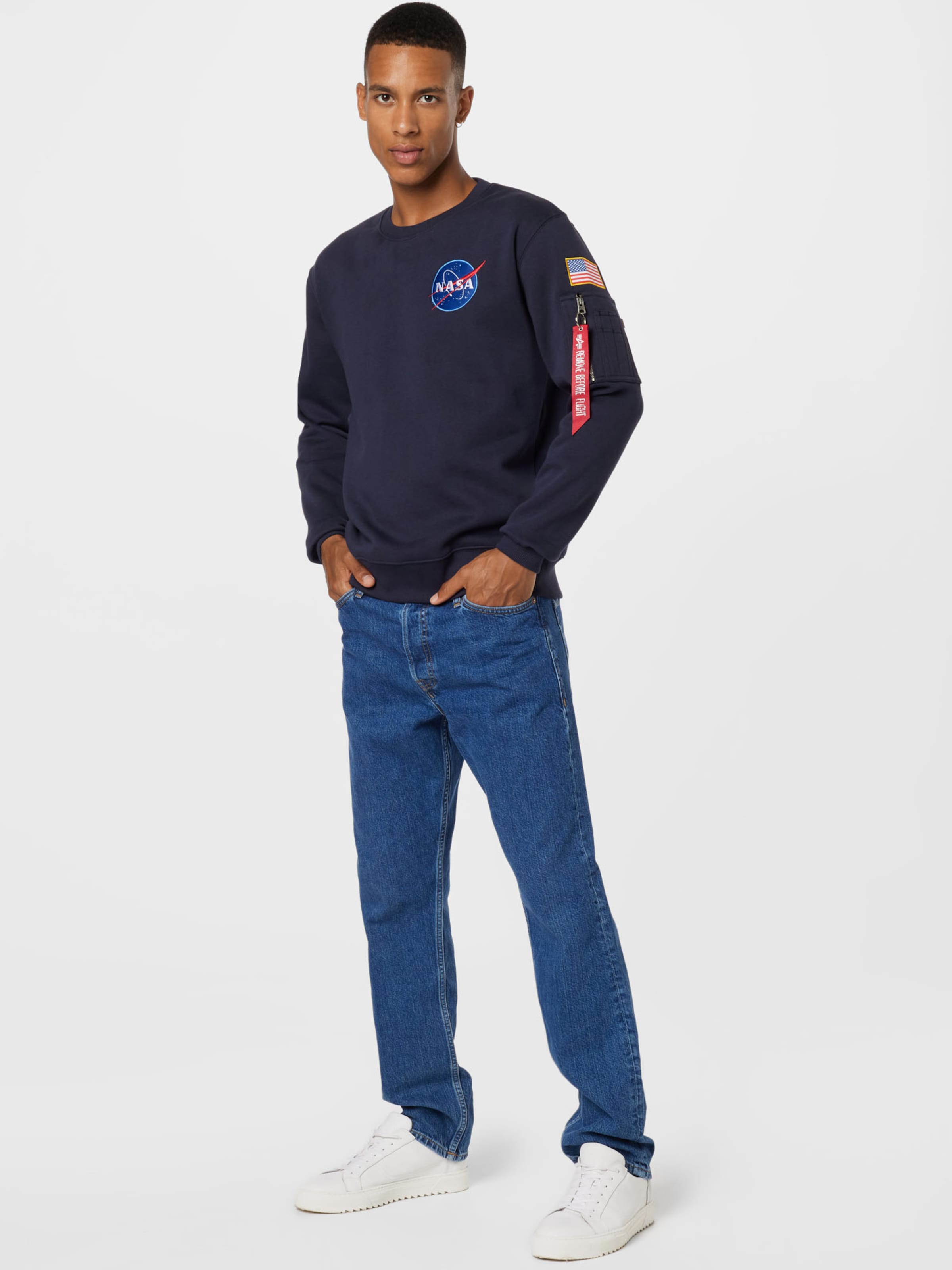ALPHA INDUSTRIES Regular fit Sweatshirt Space Shuttle in Blue Cobalt Blue ABOUT YOU