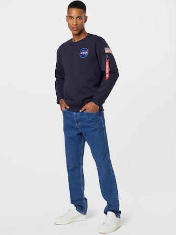 ALPHA INDUSTRIES Regularny krój Bluzka sportowa 'Space Shuttle' w kolorze niebieski