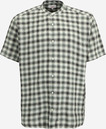 s.Oliver Men Big Sizes Button Up Shirt in Green: front