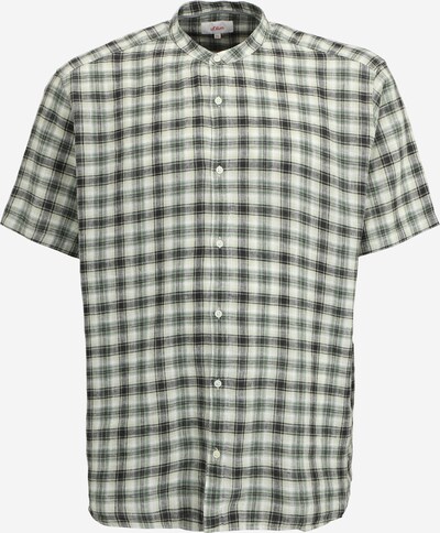 s.Oliver Men Big Sizes Button Up Shirt in Khaki / Light green / White, Item view