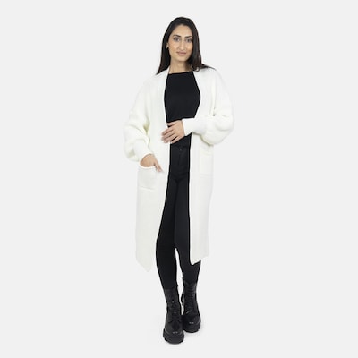 Elara Manteau en tricot en blanc, Vue avec produit