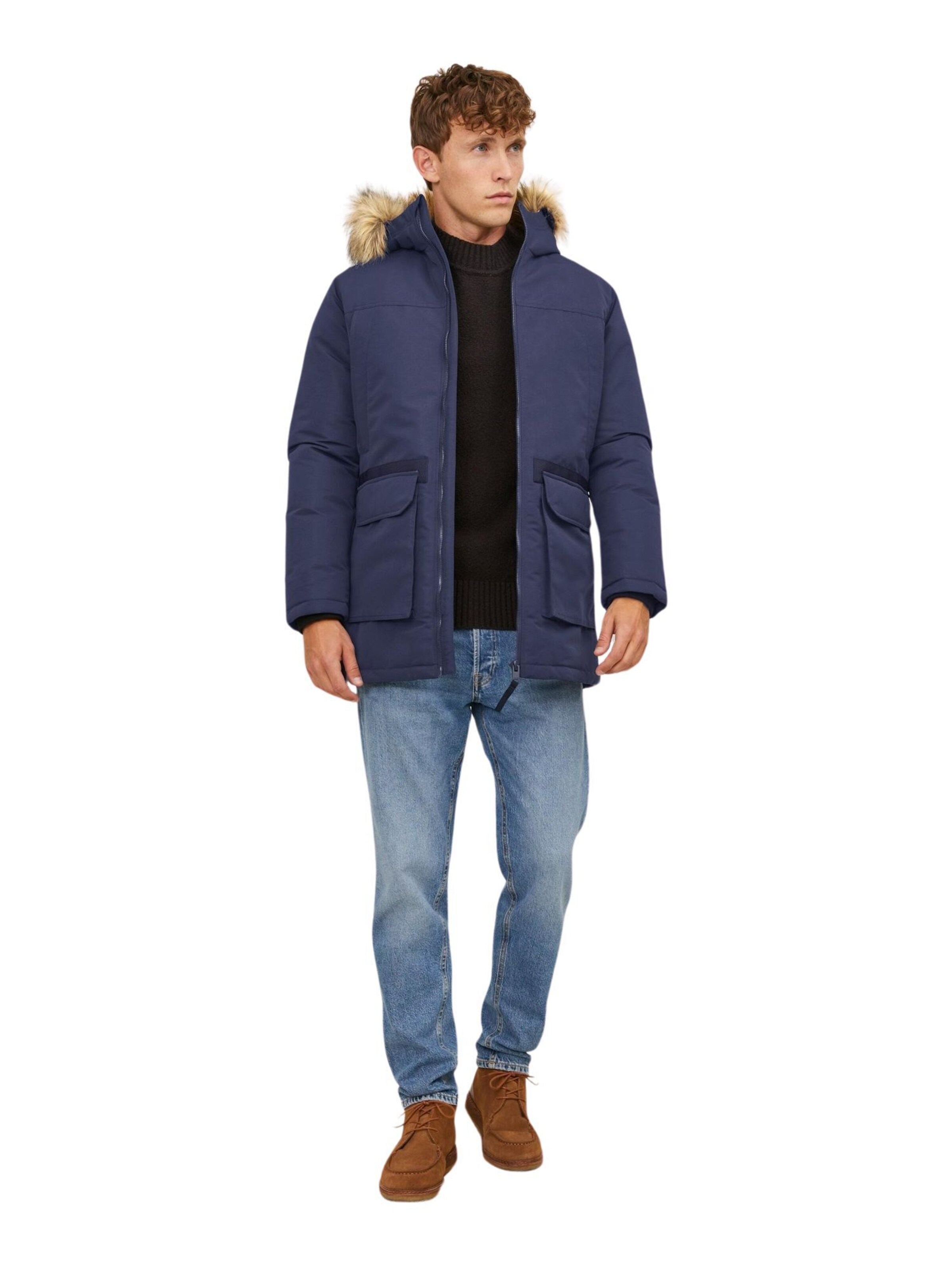 JACK & JONES Overgangsfrakke 'Wing' i blå: forside