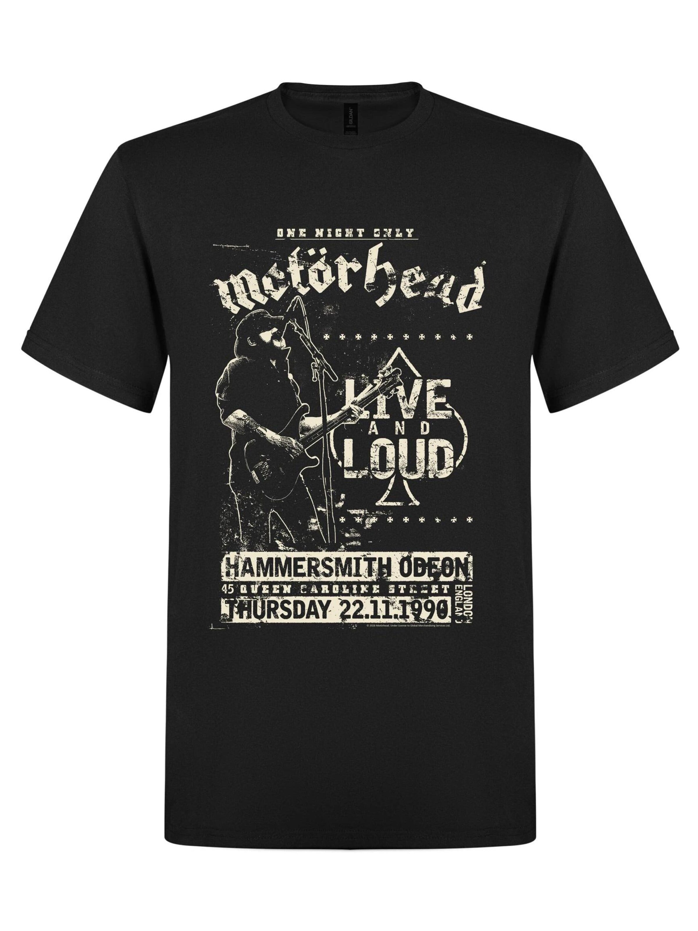 Motörhead Shirt 'Motörhead Live and Loud  T-Shirt' in Black: front