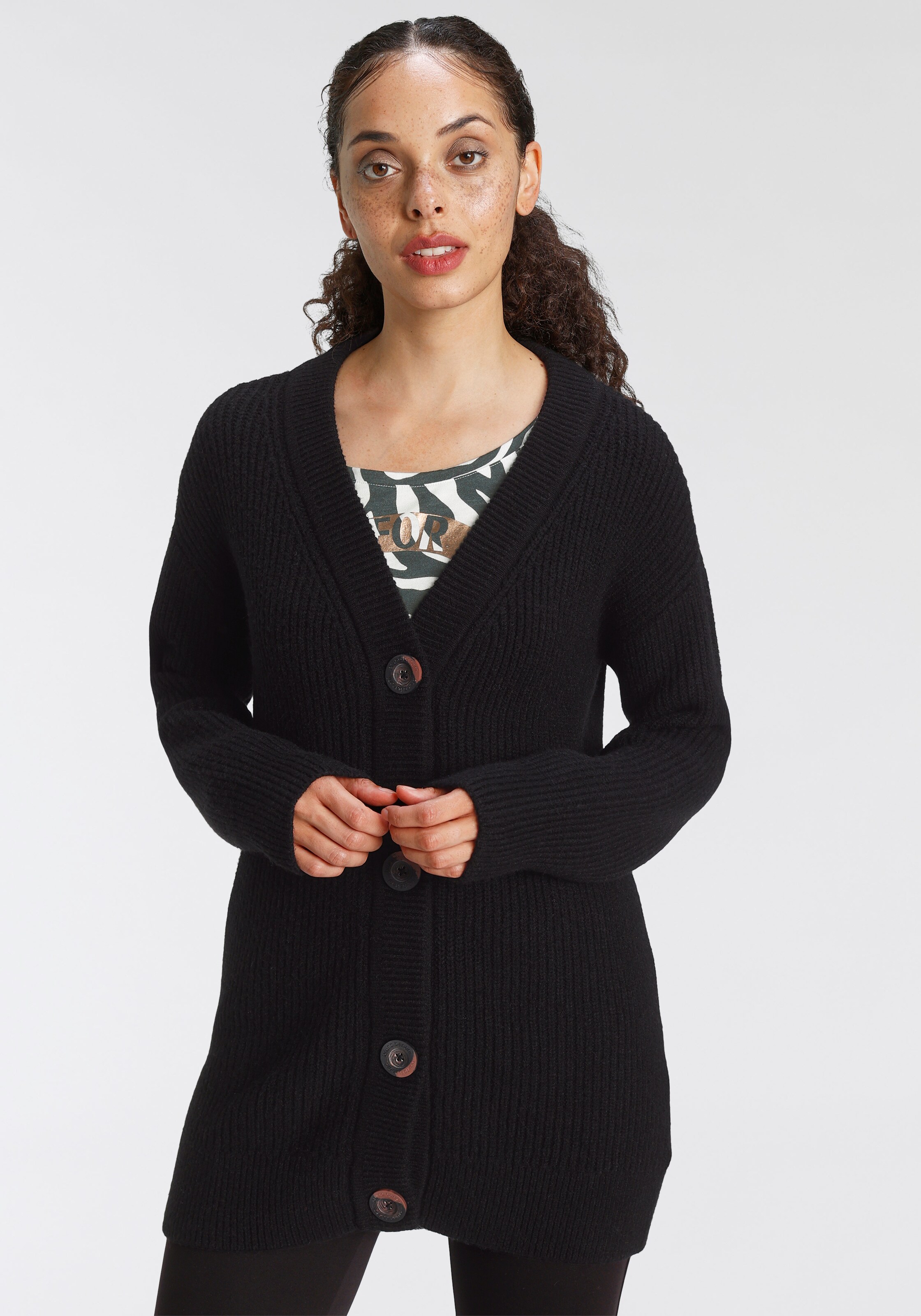 Frauen Pullover & Strick BRUNO BANANI Strickjacke in Schwarz - BN63627 Frauen Pullover & Strick BRUNO BANANI Strickjacke in Schwarz - BN63627