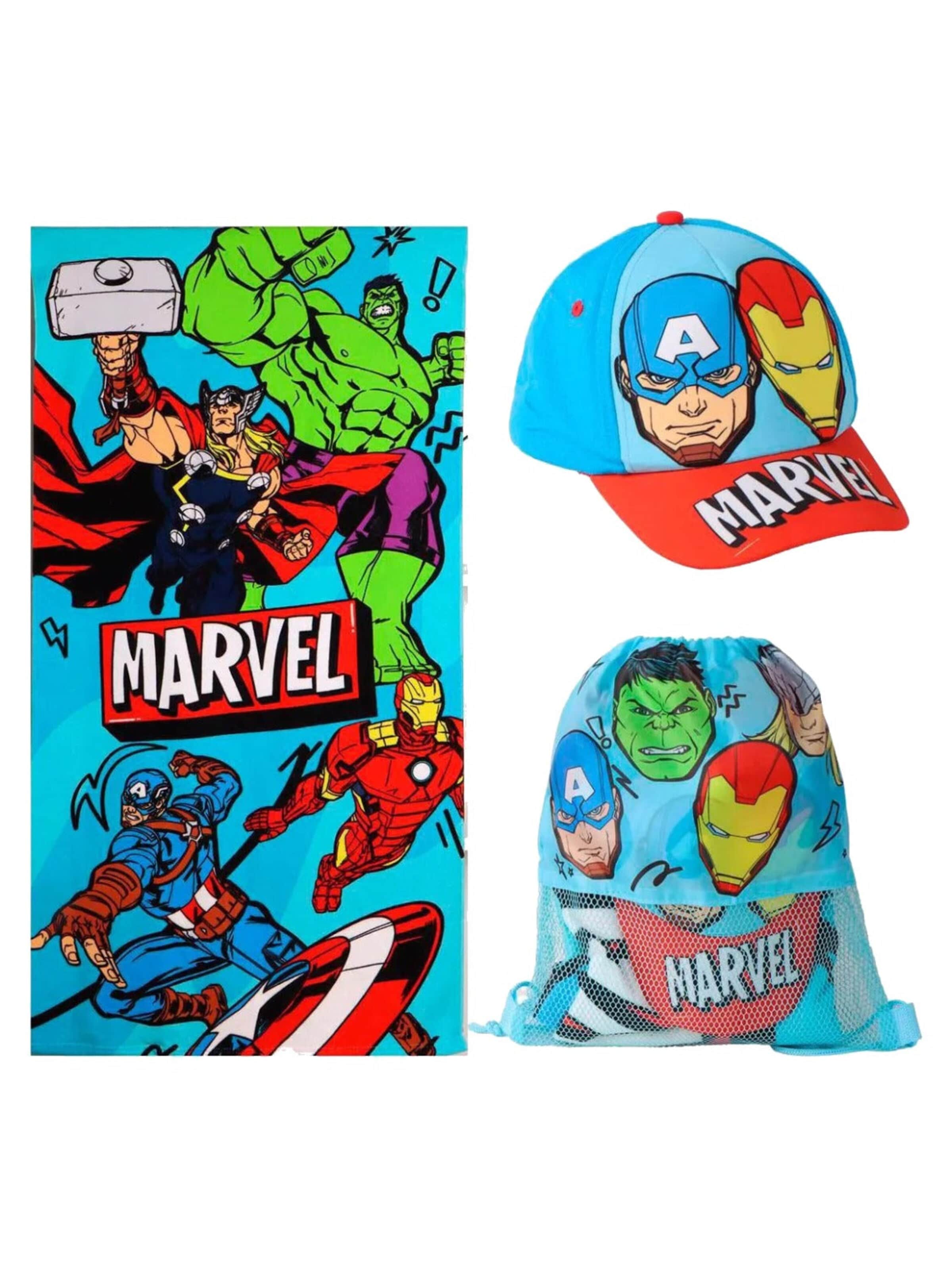 Marvel Avengers Set 'Marvel Avengers Strandlaken Zwemtas en Pet' in Gemengde kleuren: voorkant