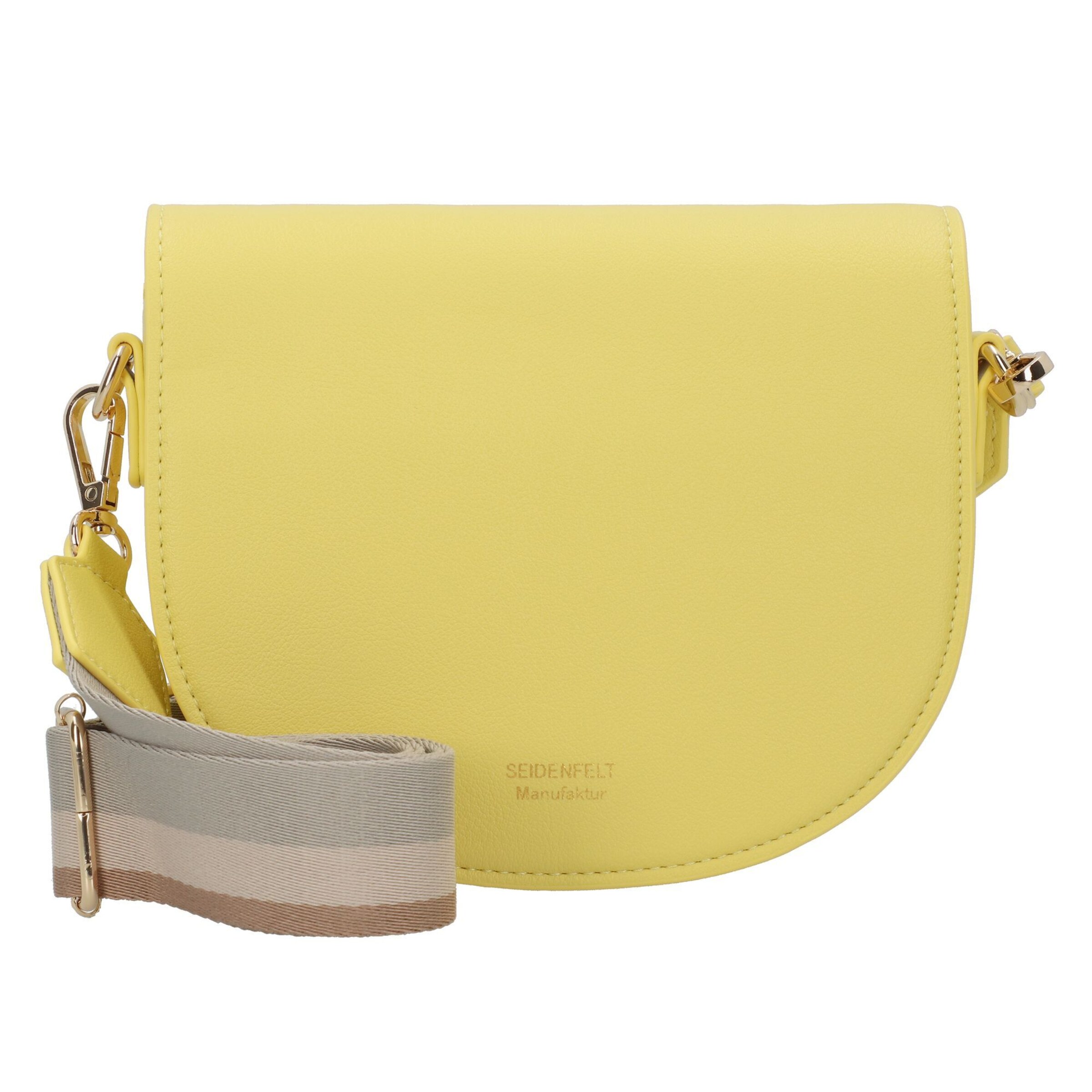 Seidenfelt Schoudertas 'Heby' in Geel