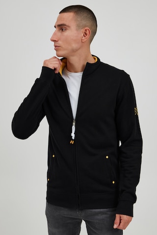 !Solid Zip-Up Hoodie in Black: front