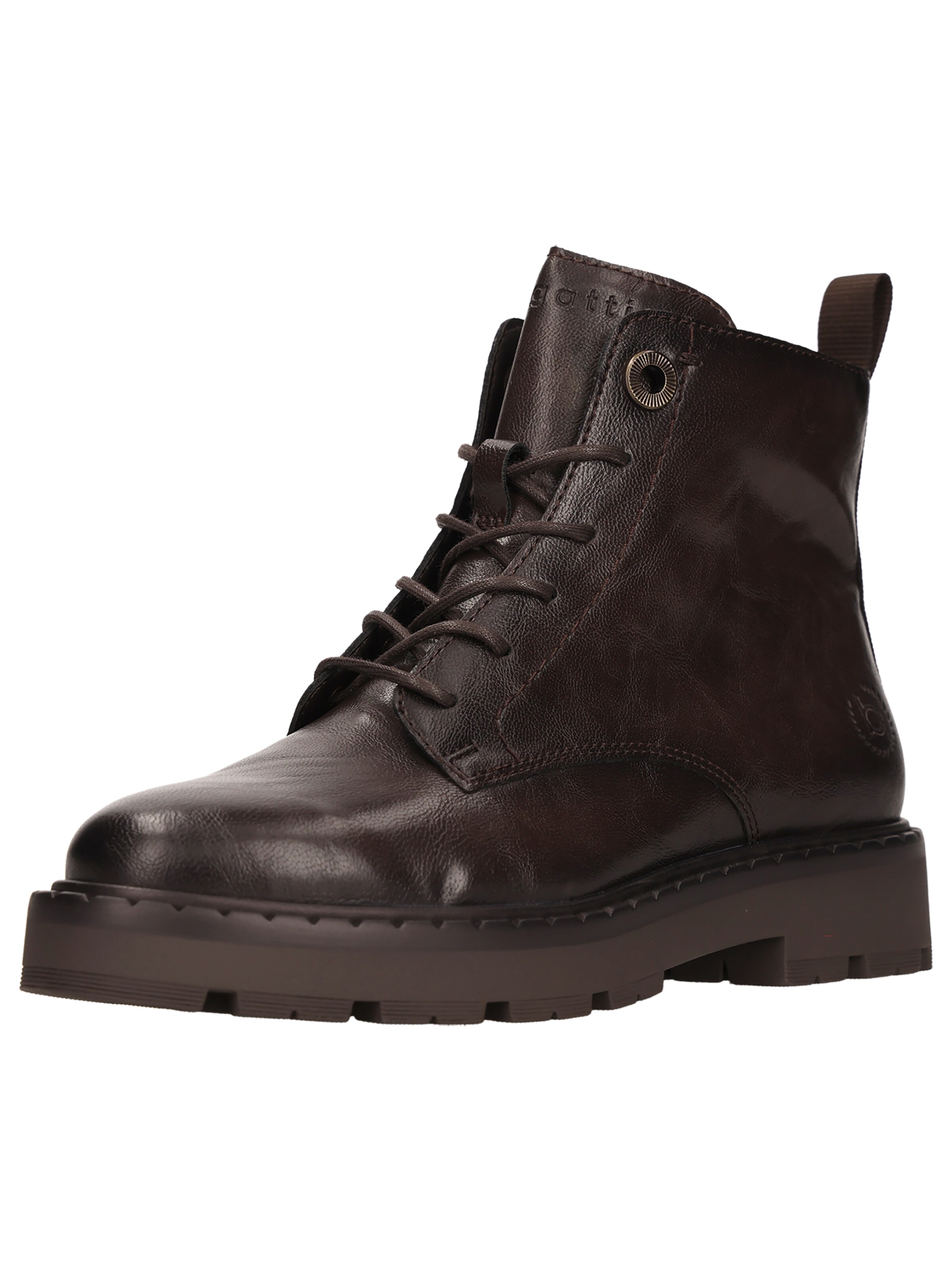 bugatti Lace-Up Ankle Boots in Brown: front