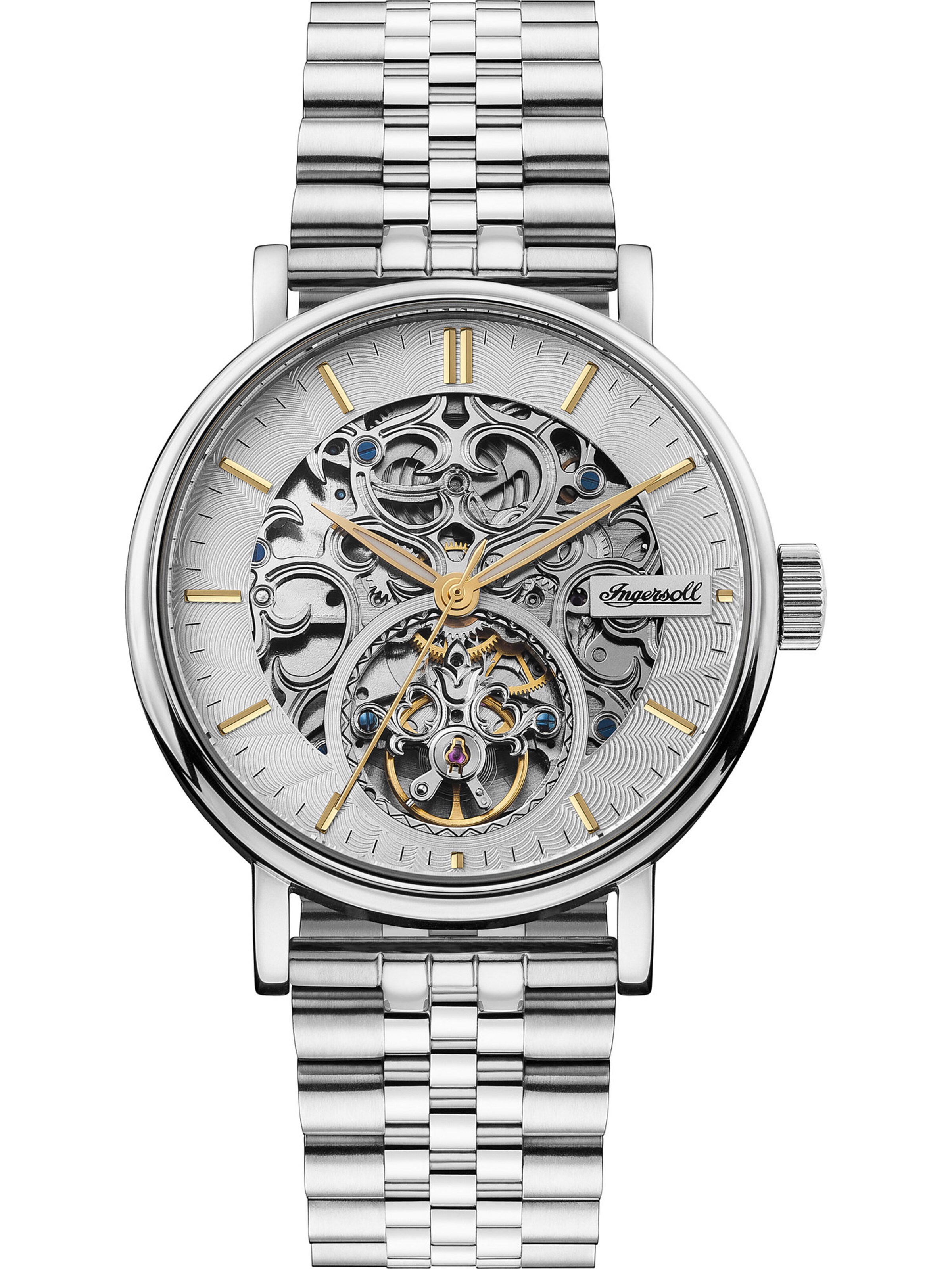 Montre à affichage analogique INGERSOLL en argent : devant