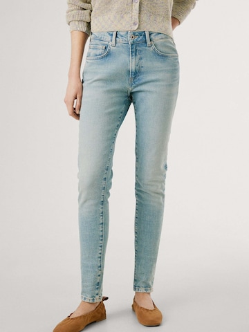 Coupe slim Jean Pepe Jeans en bleu : devant