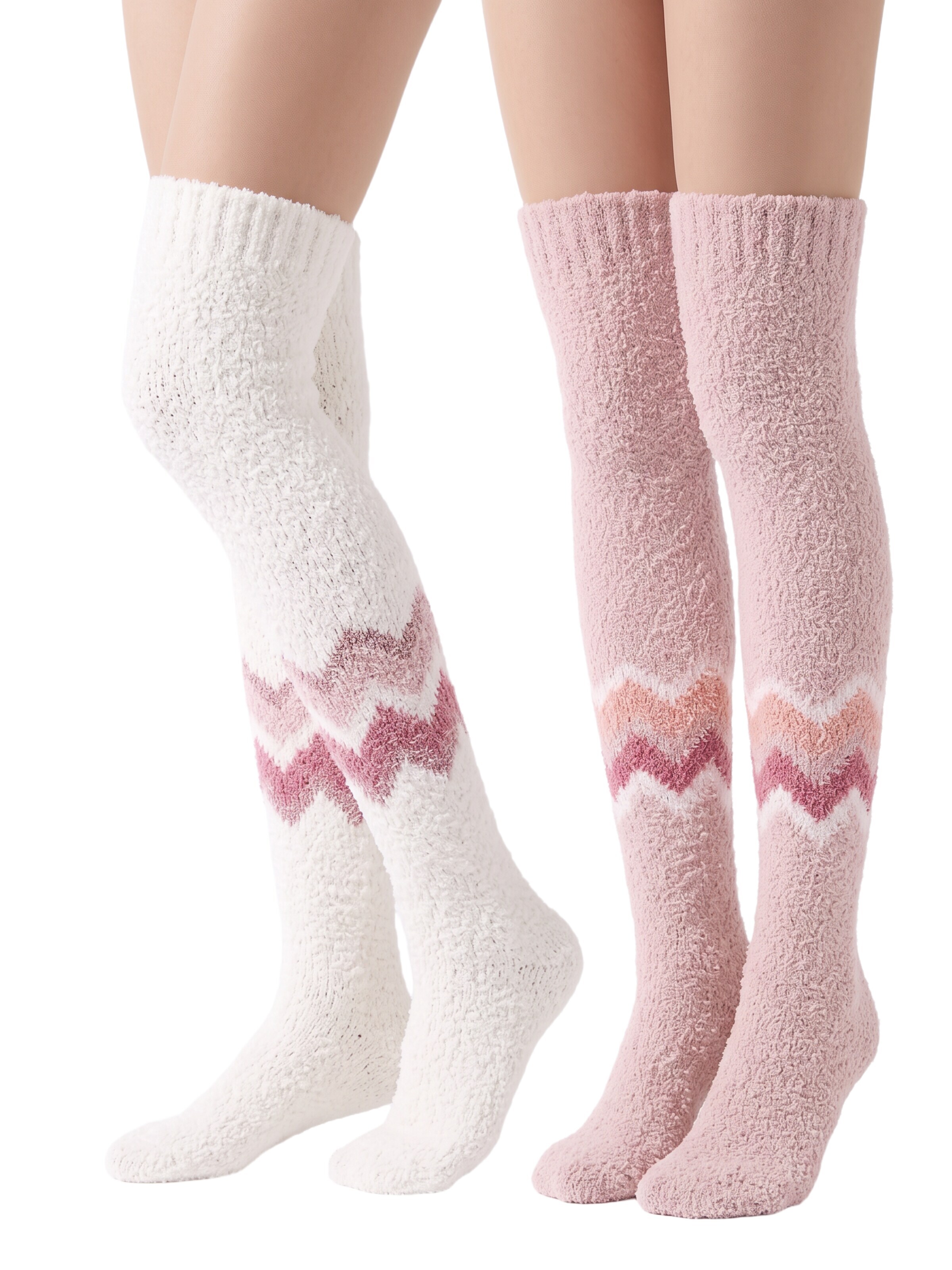 BONVERANO Over the Knee Socks in Brown