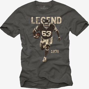 MAKAYA Shirt 'Football Legend' in Grey: front