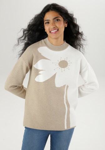 Aniston SELECTED Sweater in Beige: front