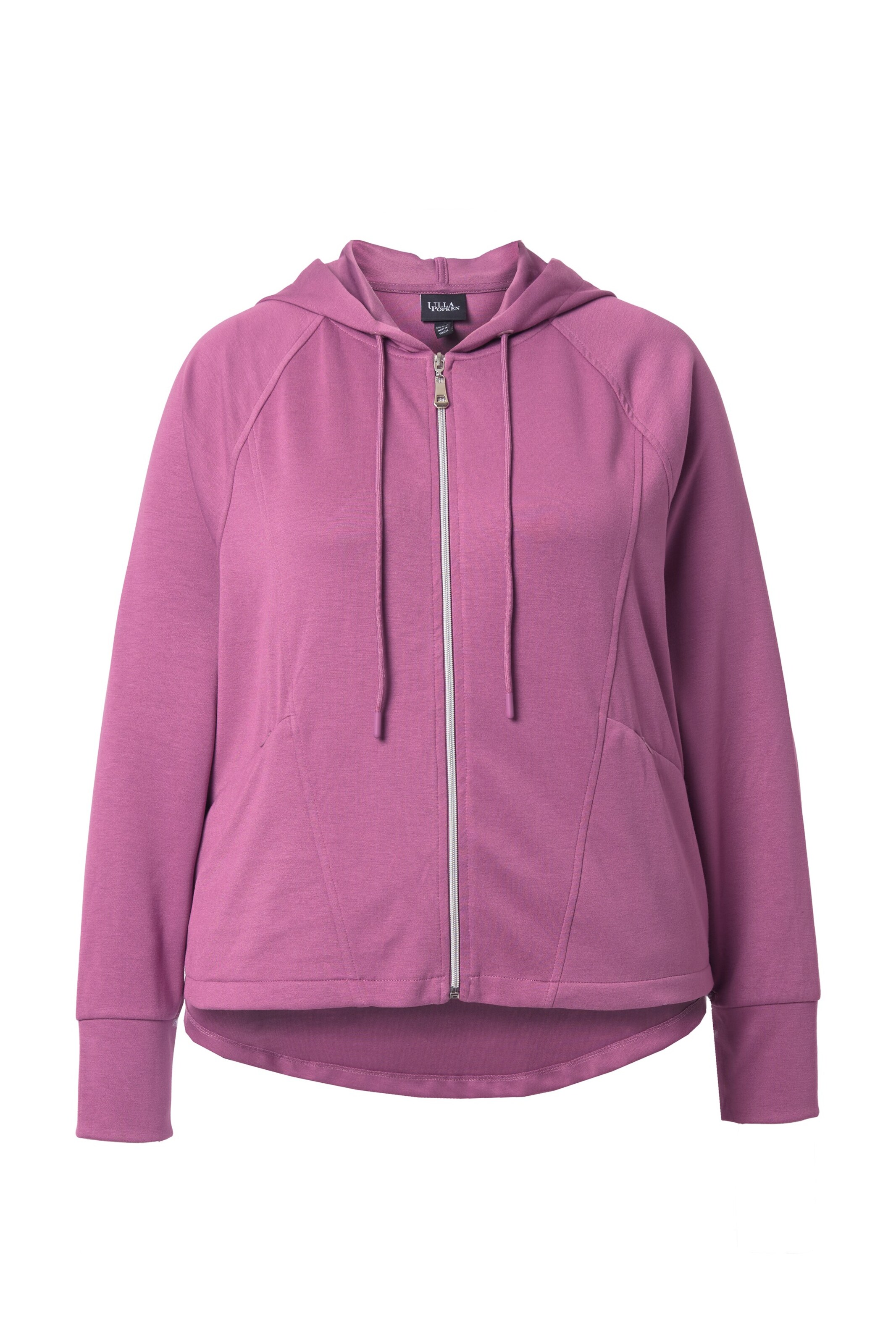 Ulla Popken Zip-Up Hoodie in Pink: front