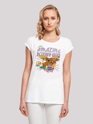 F4NT4STIC Shirt 'Scoopy Doo The Amazing Scooby -BLK' in White: front