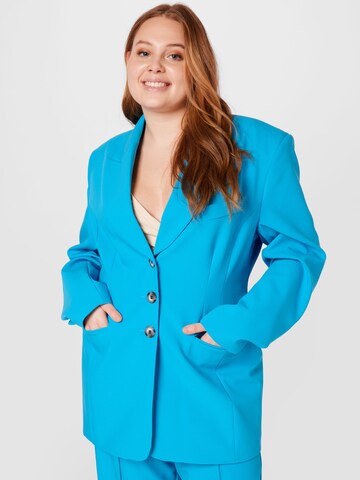 River Island Plus Blazer in Blue: front