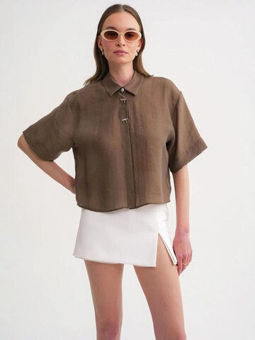 Camicia da donna di MixRay in marrone