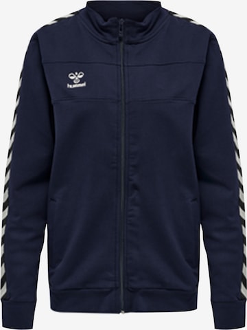 Hummel Athletic Zip-Up Hoodie in Blue: front