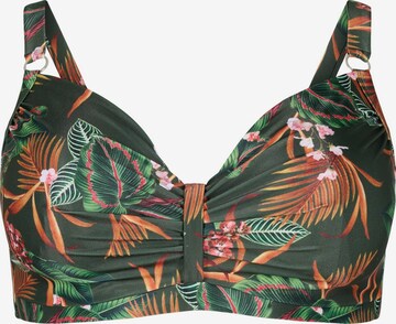 Swim by Zizzi T-shirt Bikini Top in Green: front