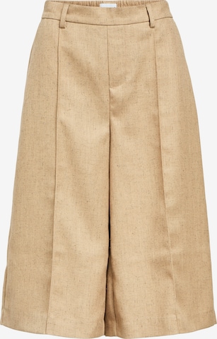 smėlio OBJECT Plačios klešnės Kelnės su kantu 'OBJBEA LISA': priekis