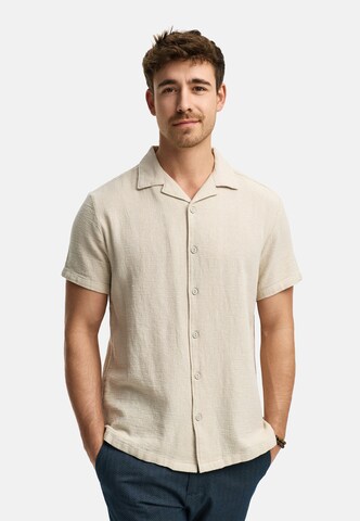 INDICODE JEANS Regular fit Button Up Shirt 'Cosby' in Beige: front