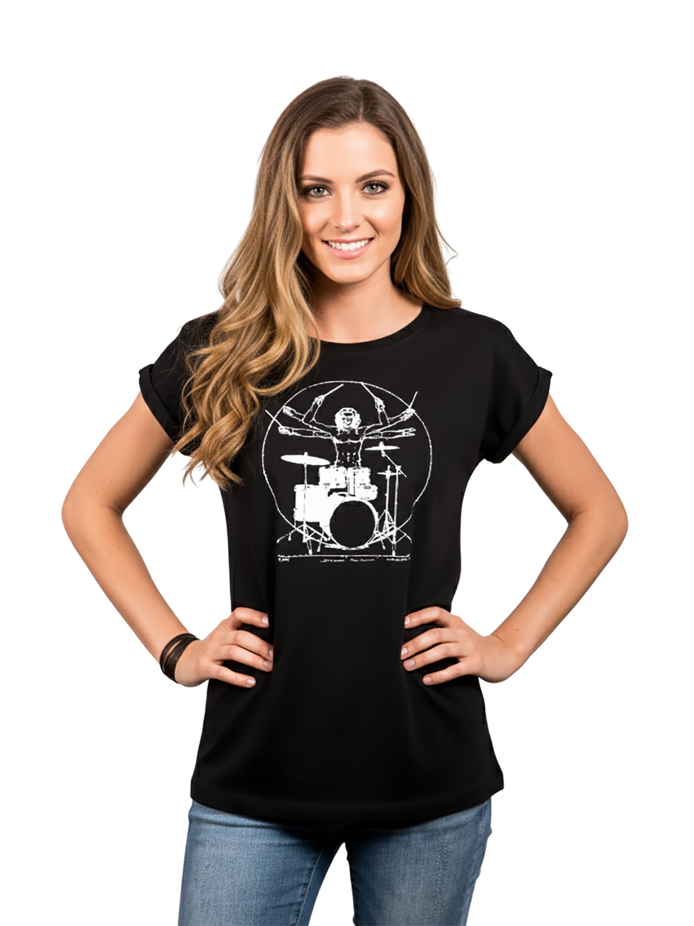 MAKAYA Shirt 'Drummer'‌‌‌‌‌‌‌‌ in Schwarz: Vorderseite