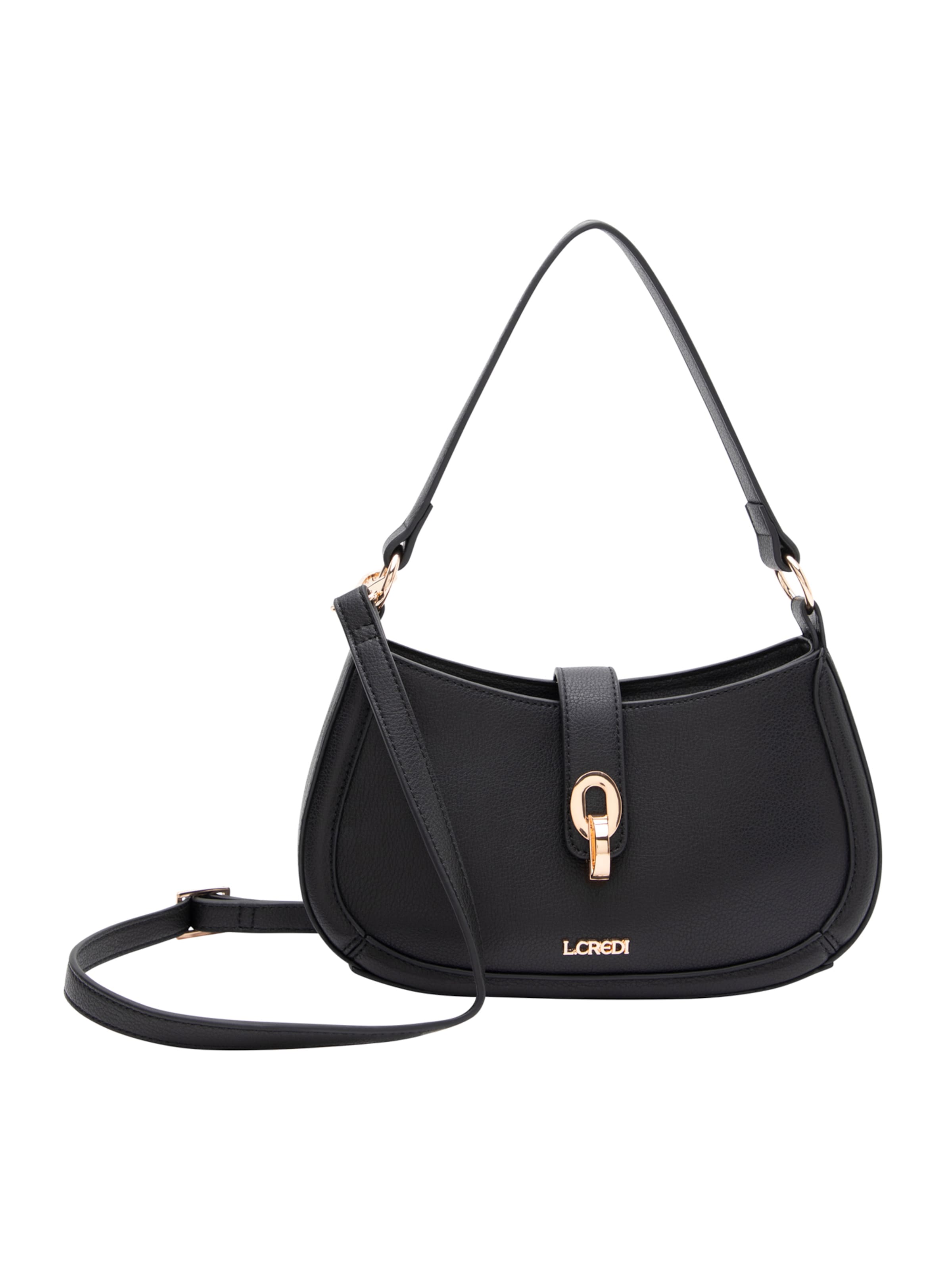 L.CREDI Τσάντα ώμου 'Petronella' σε μαύρο: μπροστά