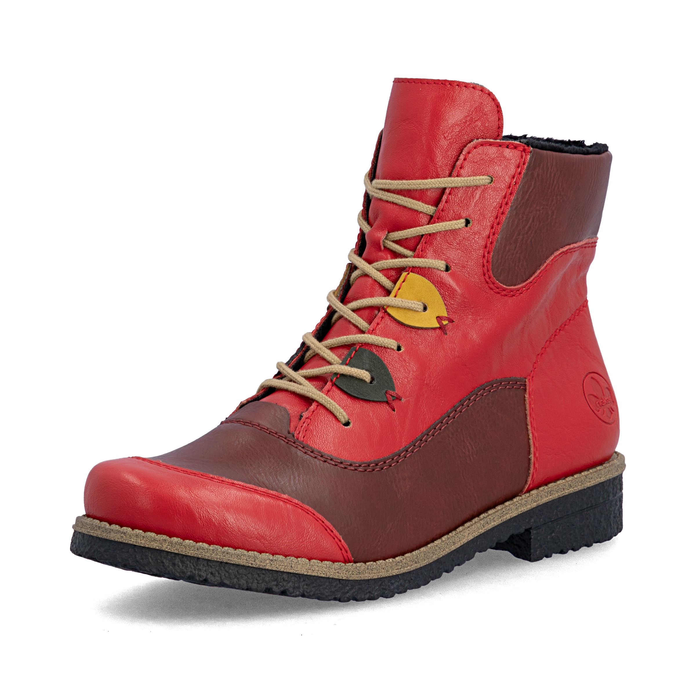 Bottines à lacets Rieker en rouge : devant
