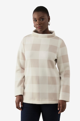 Ulla Popken Sweatshirt in Beige: voorkant