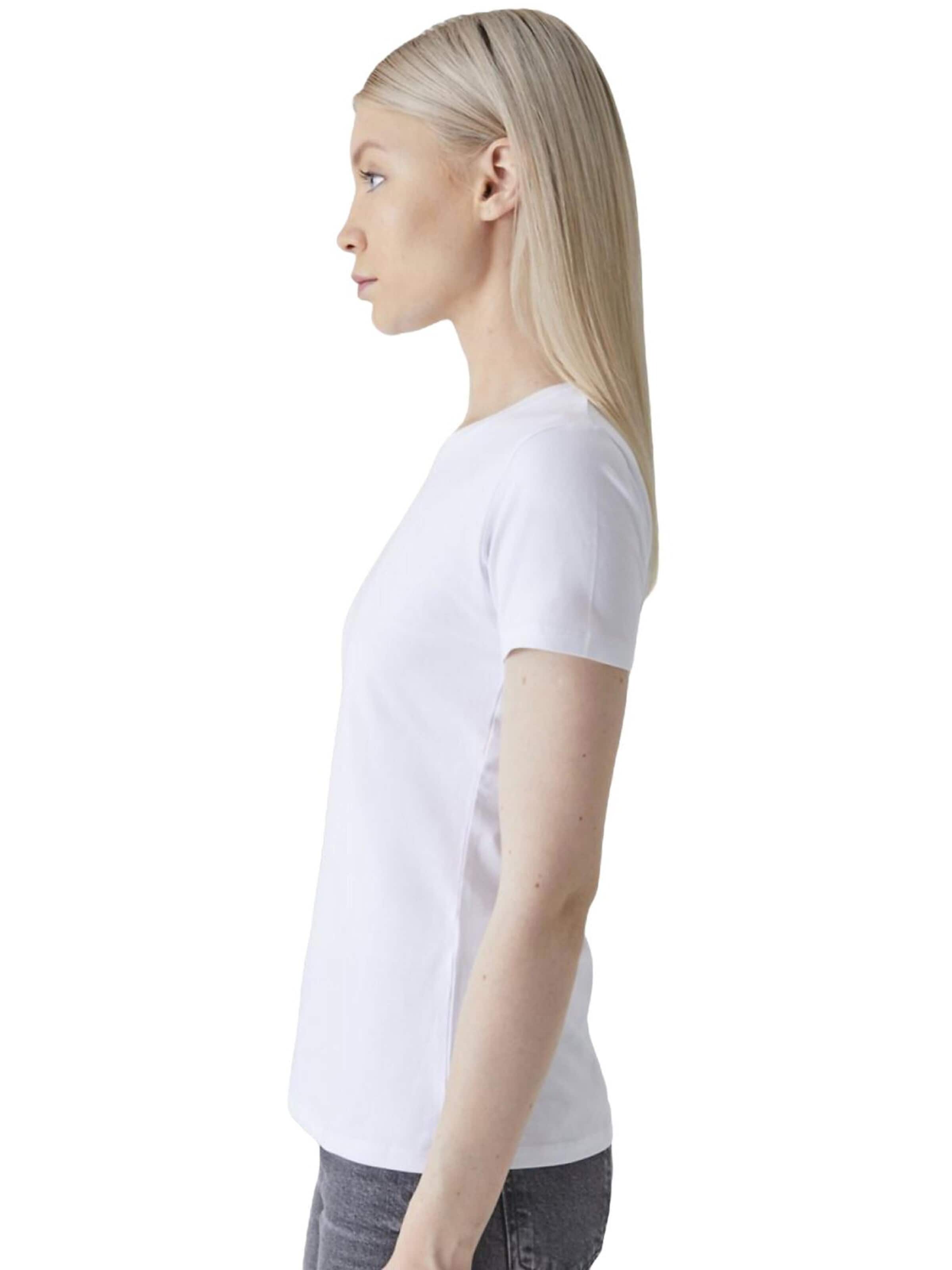 LTB Jeans Shirt 'LTB Jeans Damen Stretch-T-Shirt mit Rundhalsausschnitt' in Wit