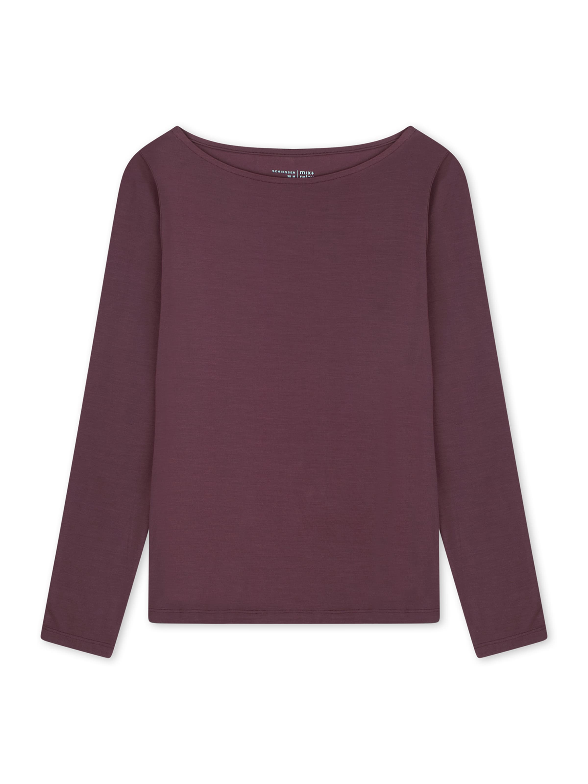 SCHIESSER Slaapshirt ' Mix Relax ' in XS in de kleur Donkerbruin / Lila / Aubergine, Productweergave