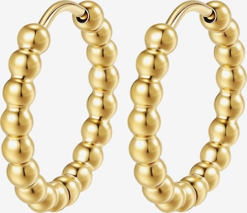 Hey Happiness Ohrringe 'Small Beaded Hoop' in Gold: Vorderseite