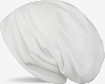 styleBREAKER Mütze 'Beanie mit All Over Glitzer' in Weiß: Vorderseite