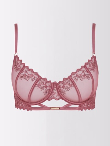 DOUVOS CONTOUR Balconette BH 'BESTICKTER BH' in Roze: voorkant
