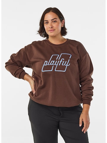 Active by Zizzi Pullover 'Cannie' in Braun