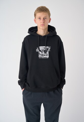 Cleptomanicx Sweatshirt 'Early Birds' in Black: front