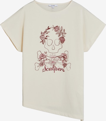 Scalpers Scskull Glitter Strass Tee ' ' in Beige: Vorderseite