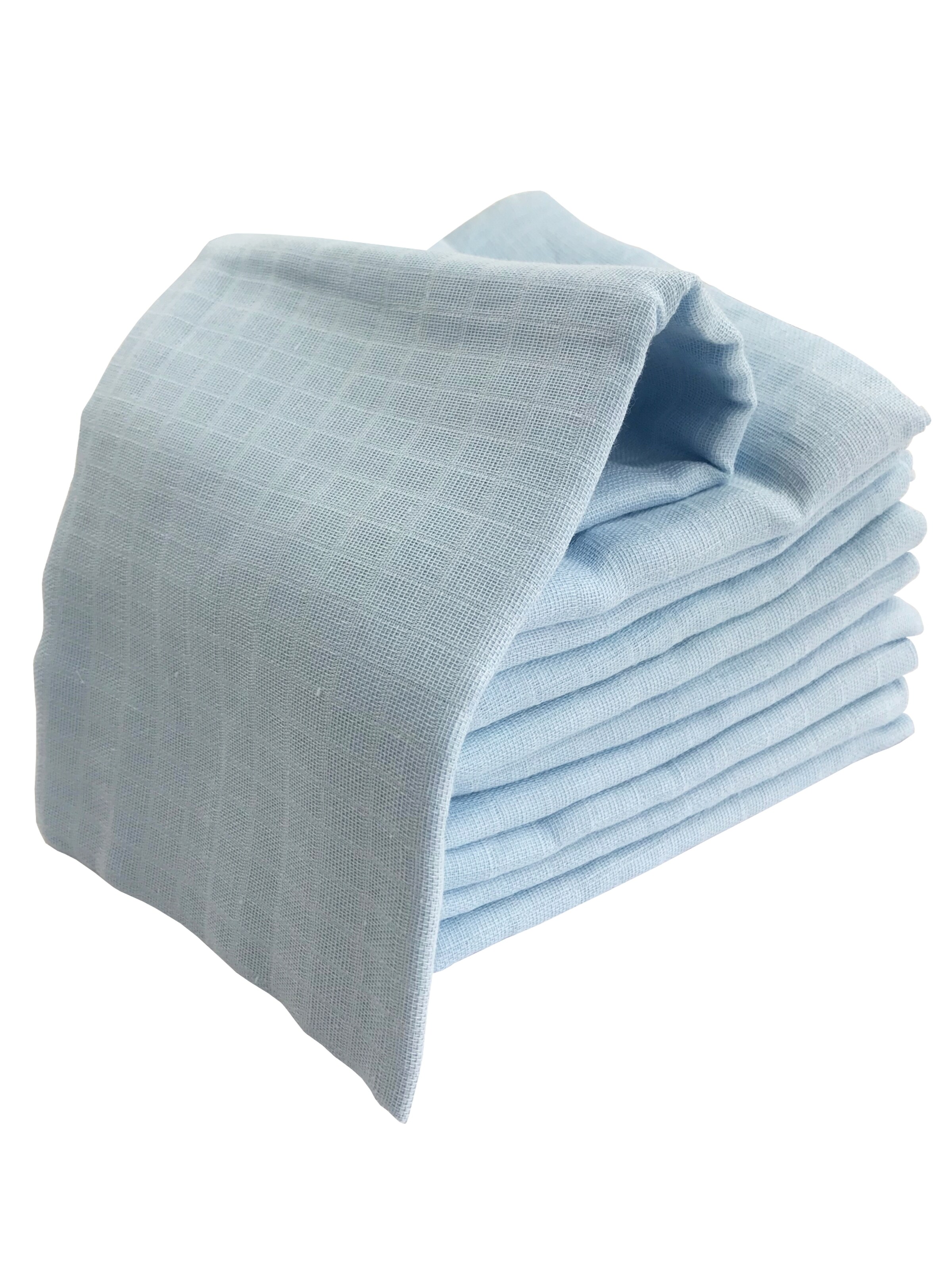 M.M.C. Baby Blanket 'Mullwindel Unifarben' in Blue: front