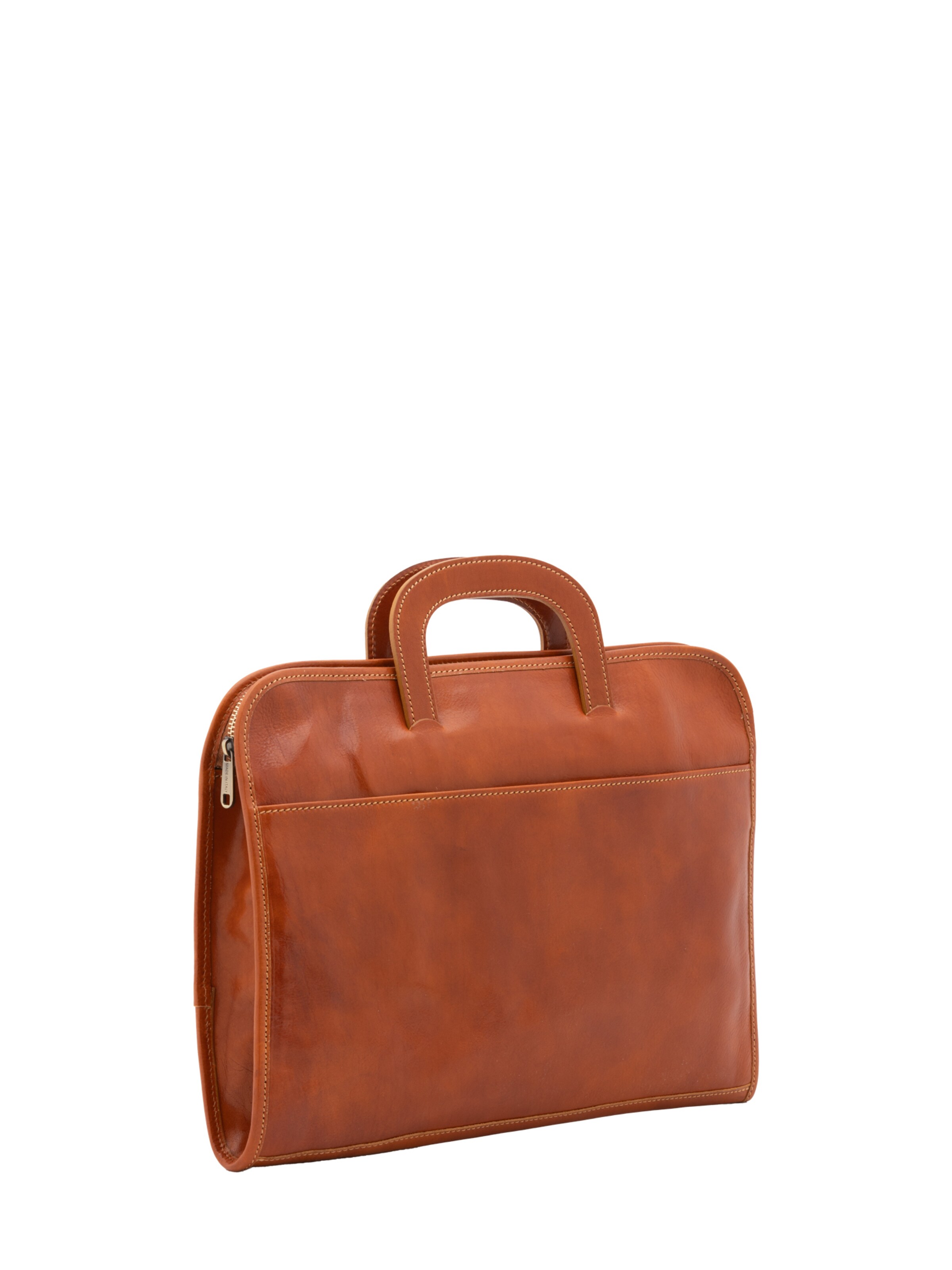 Valigetta ventiquattrore 'Borsa da lavoro uomo vera pelle con zip - Made in Italy' di I Fratelli in beige