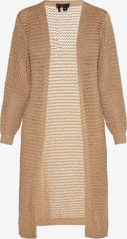 faina Knit Cardigan in Beige: front