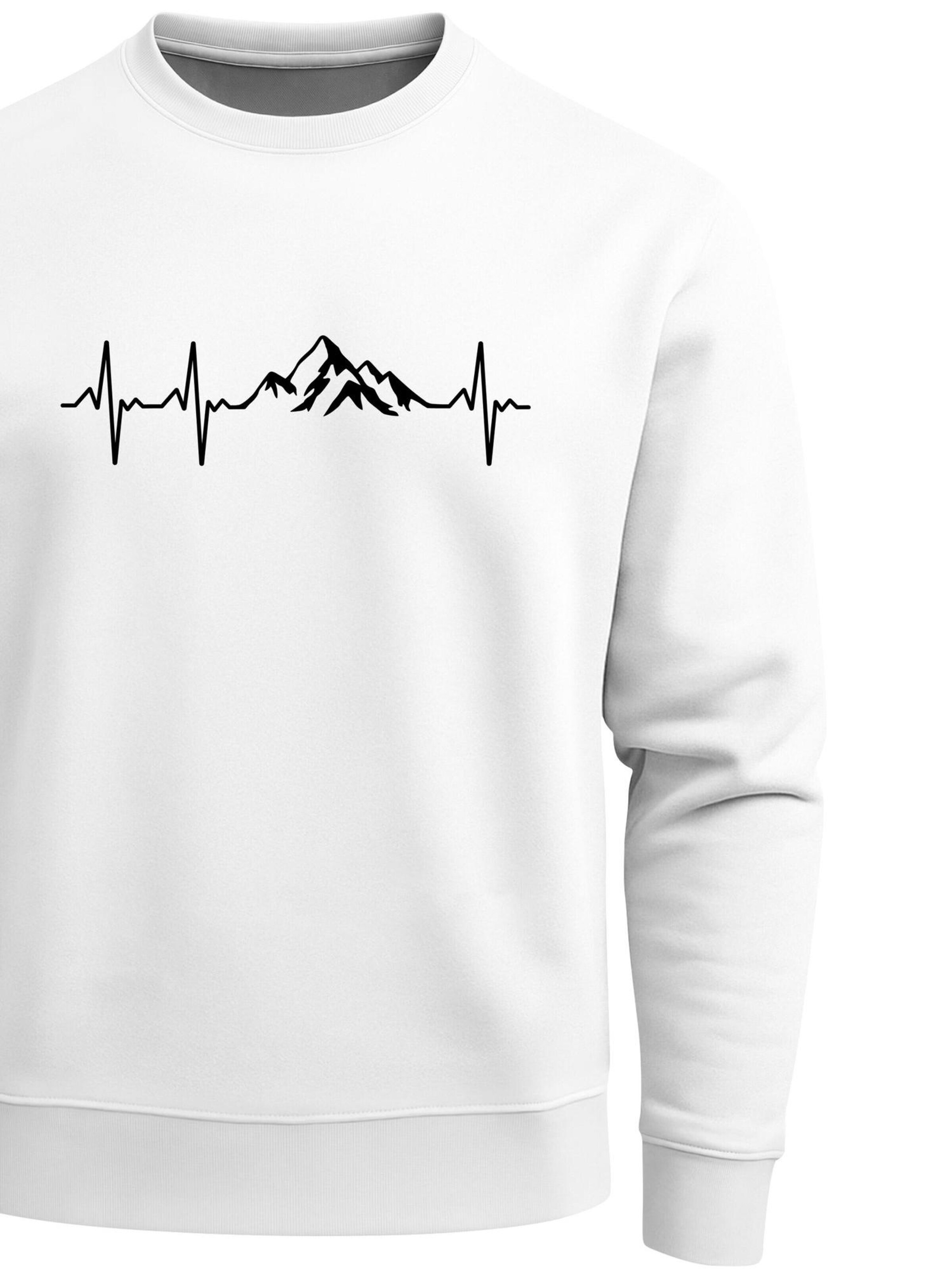 Neverless Sweatshirt 'Berg Herzschlag' in White