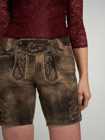 Coupe slim Pantalon folklorique 'Aleha' SPIETH & WENSKY en marron