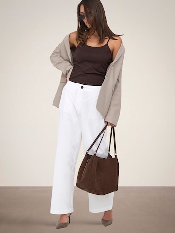 JDY Loose fit Trousers 'JDYMio' in White