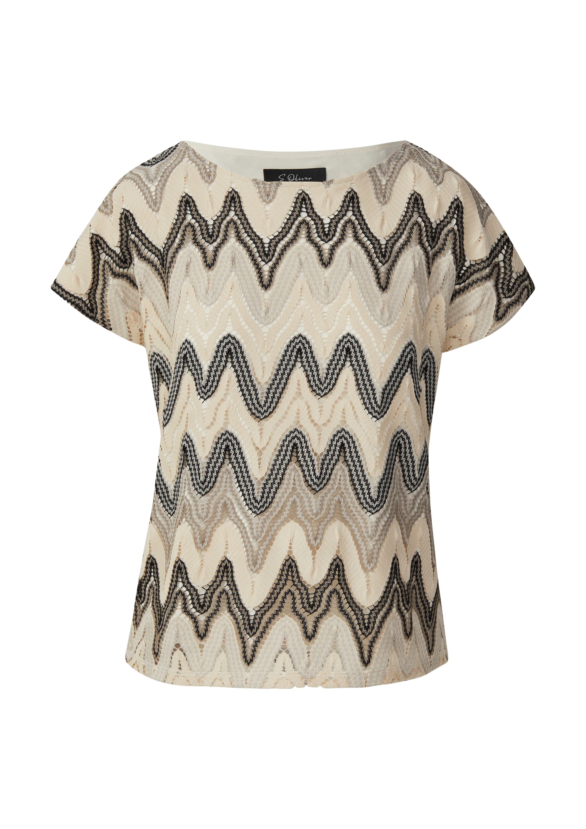 T-shirt s.Oliver BLACK LABEL en beige : devant