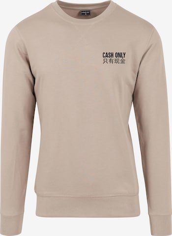 MT Men Sweatshirt 'Cash Only' in Beige: front